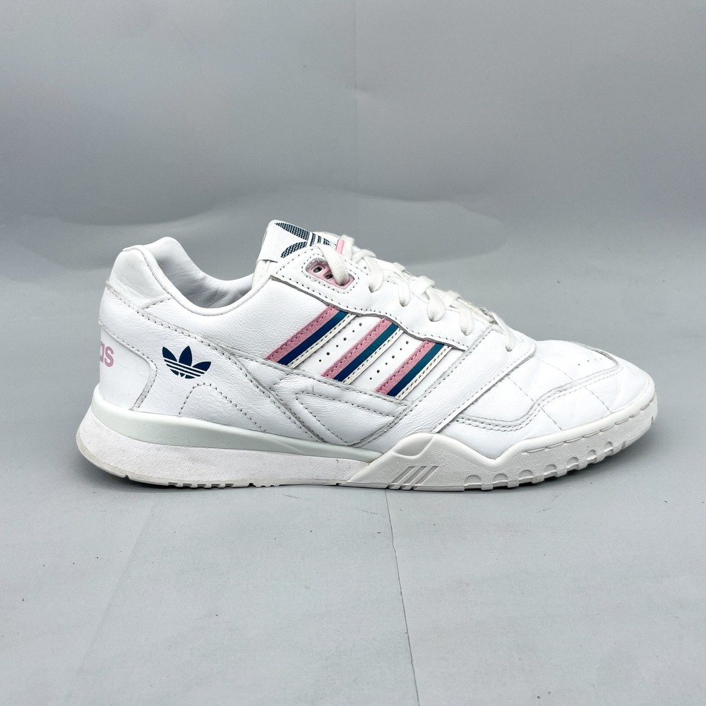 Adidas Originals A.R. Trainer Womens 9.5 White Pink Blue Leather Sneakers Retro